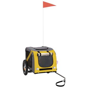 vidaXL Hundevogn gul og gr&aring; oxfordstoff og jern