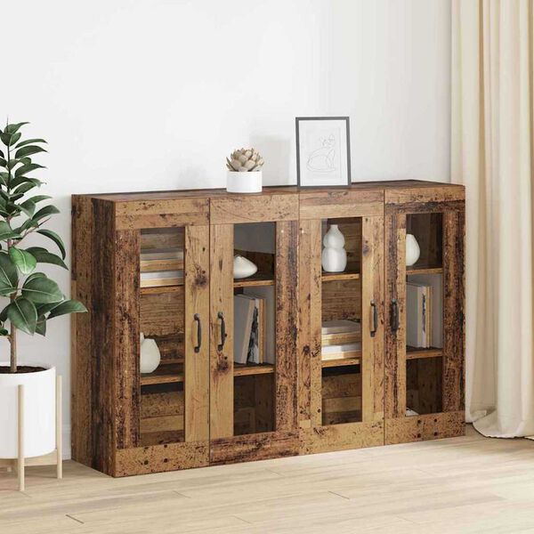 vidaXL Vegghengte skap 2 pcs Gammelt tre 69,5 x 34 x 90 cm