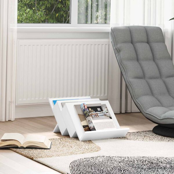 vidaXL Magasinreol med hylle Hvit 53 x 40 x 28.5 cm Konstruert tre