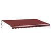 vidaXL Automatisk uttrekkbar markise med LED burgunder 600x350 cm
