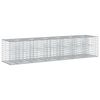 vidaXL Gabion hevet seng 2 stk. 260 x 60 x 55 cm Galvanisert st&aring;l S&oslash;lv