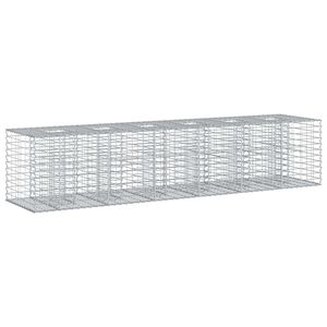 vidaXL Gabion hevet seng 2 stk. 260 x 60 x 55 cm Galvanisert st&aring;l S&oslash;lv