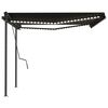 vidaXL Automatisk markise med vindsensor og LED 4x3,5 antrasitt