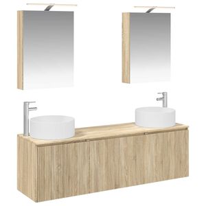 vidaXL Baderomsskapsett 5 pcs Sonoma eik Konstruert tre