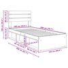 vidaXL Sengestamme med hodegjerde Betonggr&aring; 100 x 200 cm Massiv furu