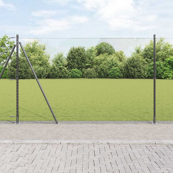 vidaXL Gjerdep&aring;le Gr&aring; 50 x 1,5 m (13 mm netting) St&aring;l og PVC