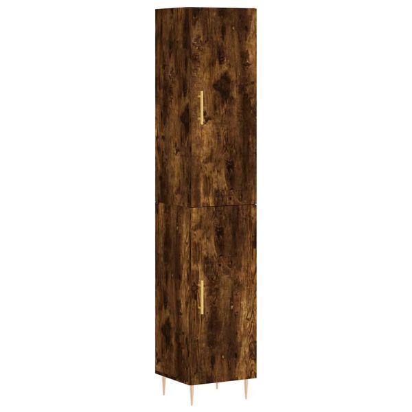 vidaXL Highboard r&oslash;kt eik 34,5x34x180 cm konstruert tre