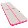 vidaXL Oppblåsbar gymnastikkmatte med pumpe 800x100x10 cm PVC rosa