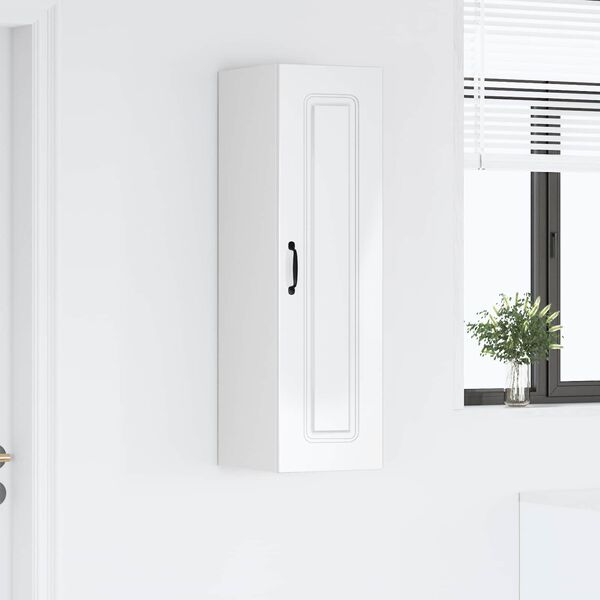 vidaXL Kj&oslash;kkenskap med lagring Kalmar H&oslash;yglanset hvit 30 x 31 x 100 cm