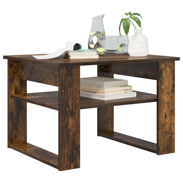 vidaXL Kaffebord med lagring R&oslash;kt eik 64 x 54 x 44 cm Konstruert tre