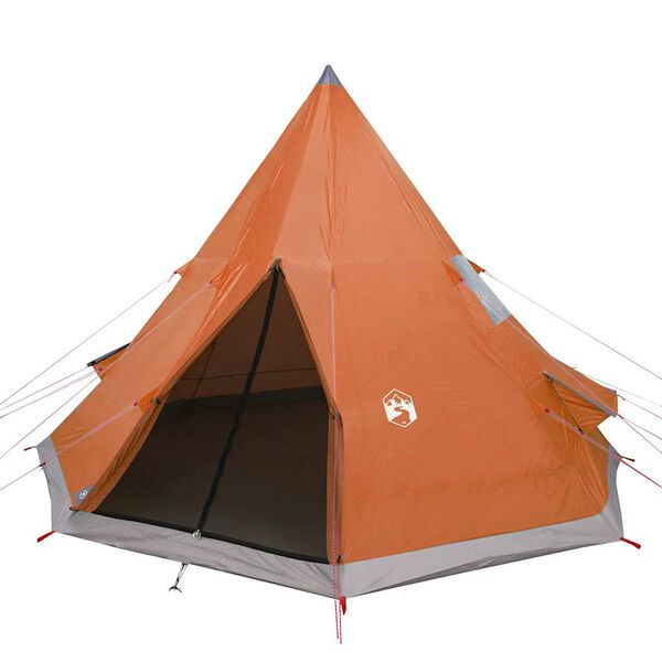 vidaXL Campingtelt tipi 4 personer oransje vanntett