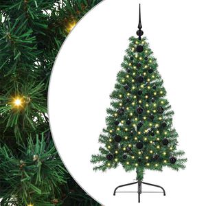 vidaXL Kunstig Forh&aring;ndsopplyst Juletre med 150 LED gr&oslash;nn 120 cm PVC