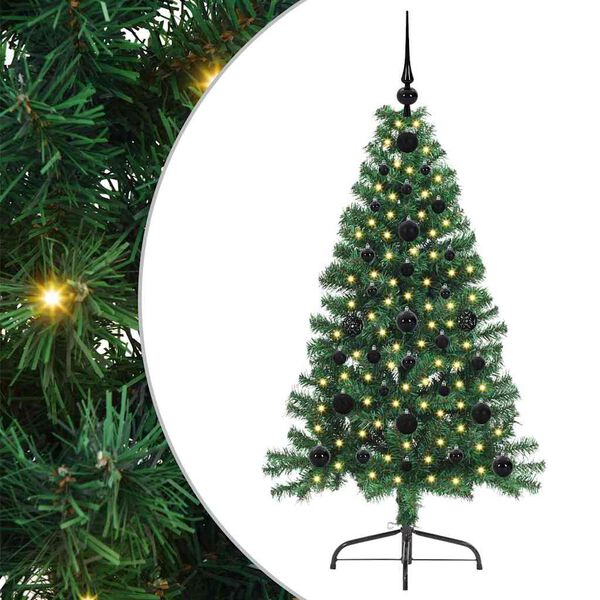 vidaXL Kunstig Forh&aring;ndsopplyst Juletre med 150 LED gr&oslash;nn 120 cm PVC