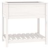 vidaXL Plantekasse med hylle hvit 82,5x54x81 cm heltre furu