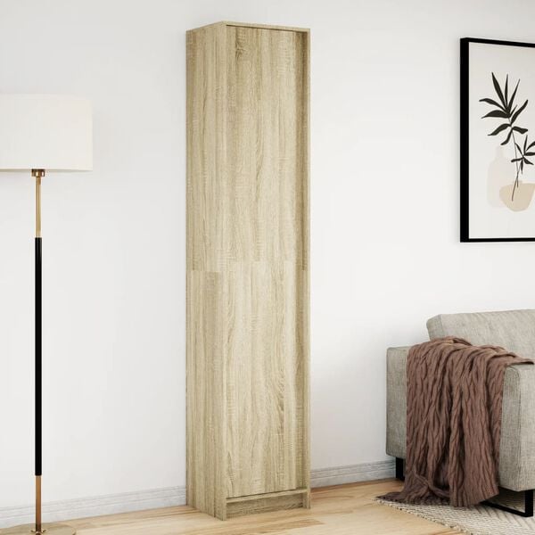 vidaXL Garderobe med LED sonoma eik 41,5x32,5x200 cm konstruert tre