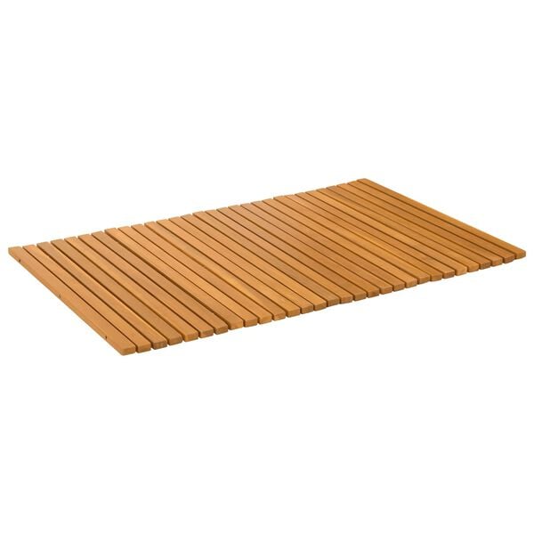 vidaXL Badematte Ensfarget Brun 80 x 50 cm tre