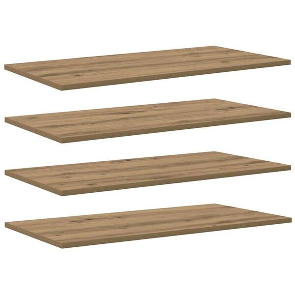 vidaXL Bokhyllebrett 4 pcs Brun 80 x 40 x 1,5 cm Konstruert tre
