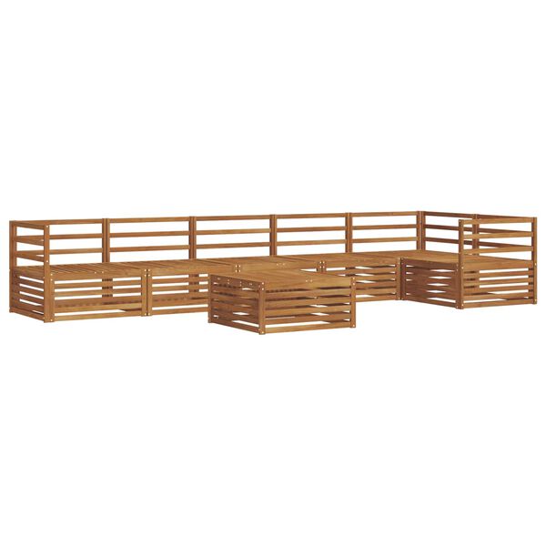 vidaXL Utend&oslash;rs sofa-sett 7 pcs Naturlig Solid akasietre