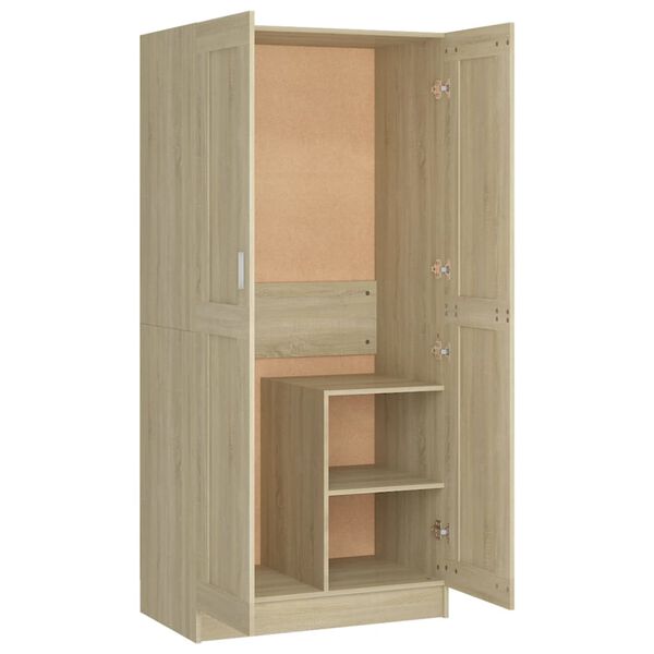 vidaXL Garderobe sonoma eik 82,5x51,5x180 cm konstruert tre