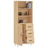 vidaXL Highboard sonoma eik 69,5x34x180 cm konstruert tre