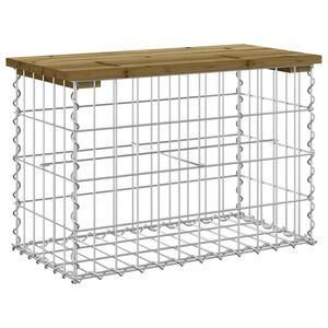vidaXL Hagebenk gabiondesign 63x31,5x42 cm impregnert furu