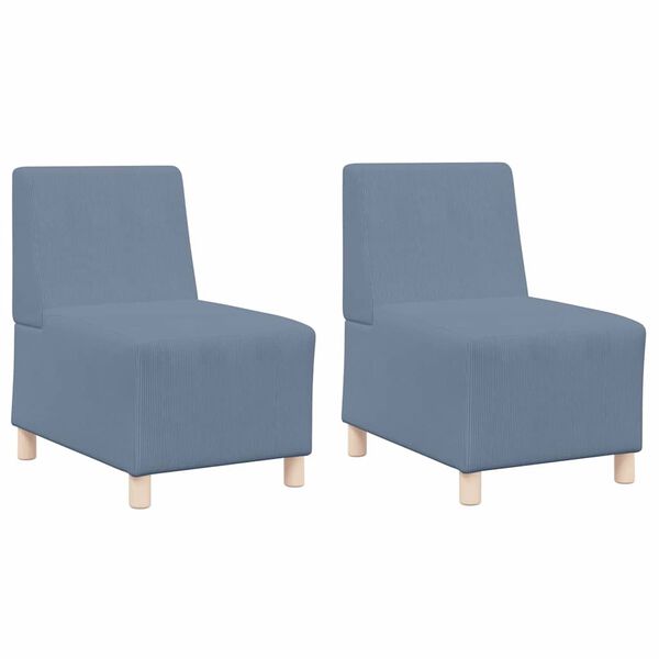 vidaXL Modul Sofa Enhet Armfri 2 pcs Blå 55 x 74 x 82 cm