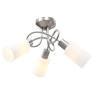 vidaXL Taklampe keramikkskjermer for 3 E14 lysp&aelig;rer hvit kjegle