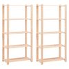 vidaXL Lagringshyller 5 etasjer 2stk 80x38x170cm heltre furu 250kg