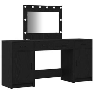 vidaXL Sminkebord 3 stk. Svart 78,5 x 41 x 135 cm Konstruert tre
