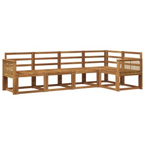 vidaXL Utend&oslash;rs sofa-sett 5 pcs Naturlig Solid akasietre
