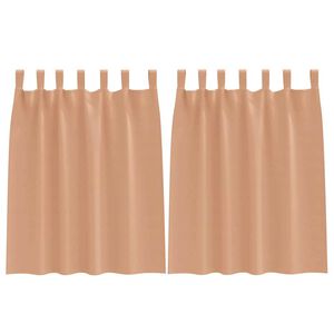 vidaXL M&oslash;rkleggende Gardiner med Ringer 2 pcs Lys Brun 140 x 140 cm