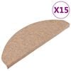 vidaXL Selvklebende trappematter 15 stk 65x22,5x3,5 cm beige