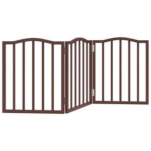 vidaXL Hundeport sammenleggbar 3 paneler brun eik 150 cm poppeltre