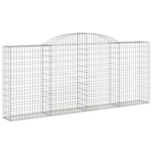 vidaXL Gabionkurv buet 300x30x120/140 cm galvanisert jern