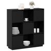 vidaXL Highboard svart 110,5x35x117 cm heltre furu