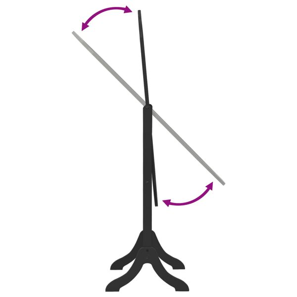 vidaXL Frittstående speil svart 45,5x47,5x160 cm konstruert tre