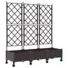 vidaXL Hageplanter med espalier og hjul 3 stk. Brun PP
