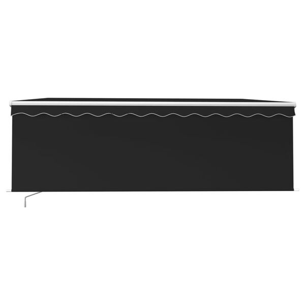 vidaXL Manuell uttrekkbar markise med rullegardin 4x3 m antrasitt