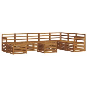 vidaXL Utend&oslash;rs sofa-sett 9 pcs Naturlig Solid akasietre