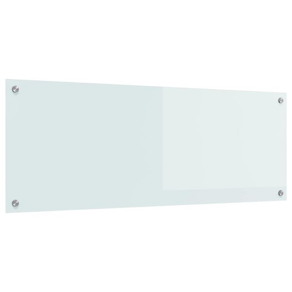 vidaXL Kj&oslash;kkenbakplate Hvit 110 x 40 cm herdet glass