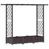 vidaXL Hevet Bed med Trellis og Tak Brun 164 x 40 x 121 cm PP