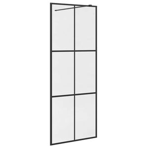 vidaXL Dusjvegg med klart ESG-glass 80x195 cm svart
