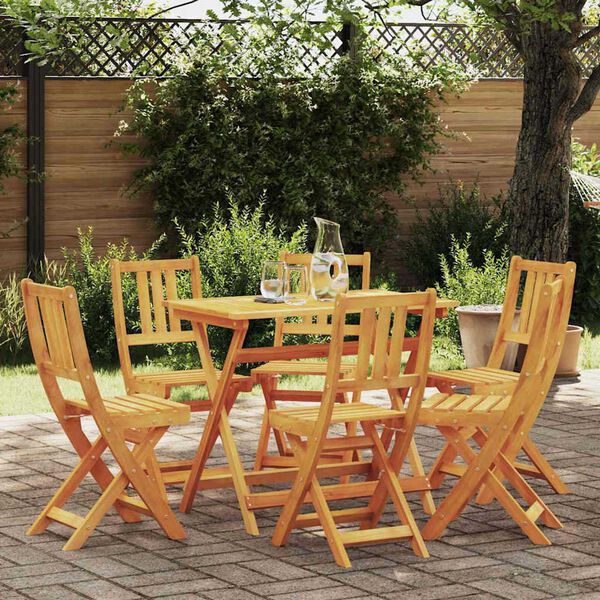 vidaXL Hage Stol 6 pcs Olje naturlig 40 x 42 x 85 cm Solid akasietre