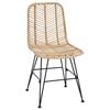 vidaXL Spisestuestol 2 pcs Naturlig 44,5 x 55 x 85 cm Rattan og Jern