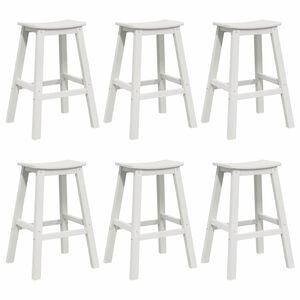 vidaXL Hage bar sett 6 pcs Hvit HDPE