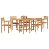 vidaXL Hage Spisegruppe 7 pcs Naturlig Solid teaktre