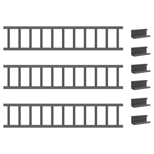 vidaXL Tak sn&oslash;fanger Antrasitt 600 x 9 x 22 cm St&aring;l
