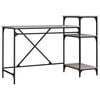 vidaXL Skrivebord hyller gr&aring; sonoma 135x50x90 cm konstruert tre jern