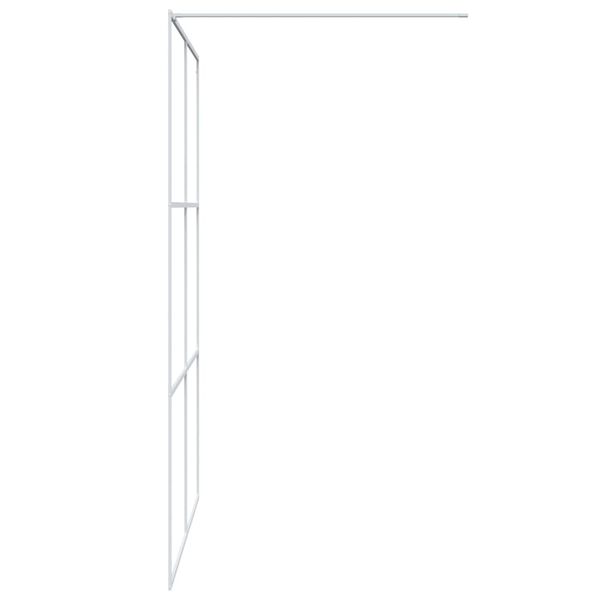 vidaXL Dusjvegg hvit 140x195 cm klart ESG-glass