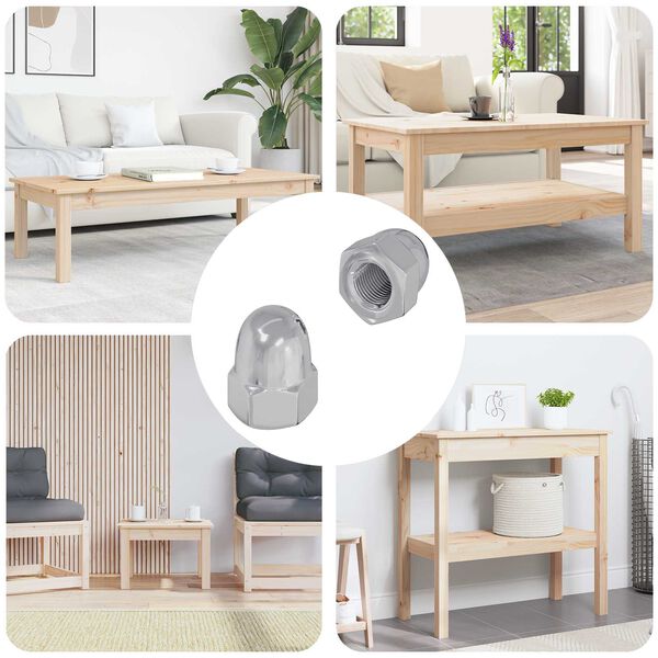 vidaXL N&oslash;tt 2 pcs s&oslash;lv M6 x 10 mm Jern